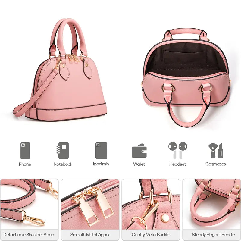 BAGSURE Women'S 4PCS Synthetic Leather Purses Gift Set - Fashion Design Tote (Largest:10.5X13In), Crossbody Bag, Wallet Combo, Durable Organizer, Smooth Stitching, Bags on a Budget, Girlfriend Gifts