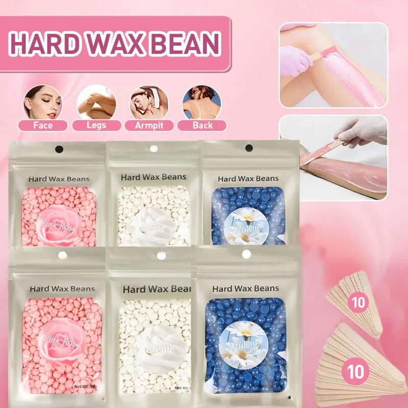 [New]Viilife Beginner Hard Waxing Kit - 6 Pack Hypoallergenic Plant-Based Beeswax Beads, Hot Pot, 20 Sticks, 10 Nose Sticks, Gentle for Sensitive & All Skin Types, Face & Body, Bikini Hair Removal，Halloween Sale，Fall Sale，Early Black Friday