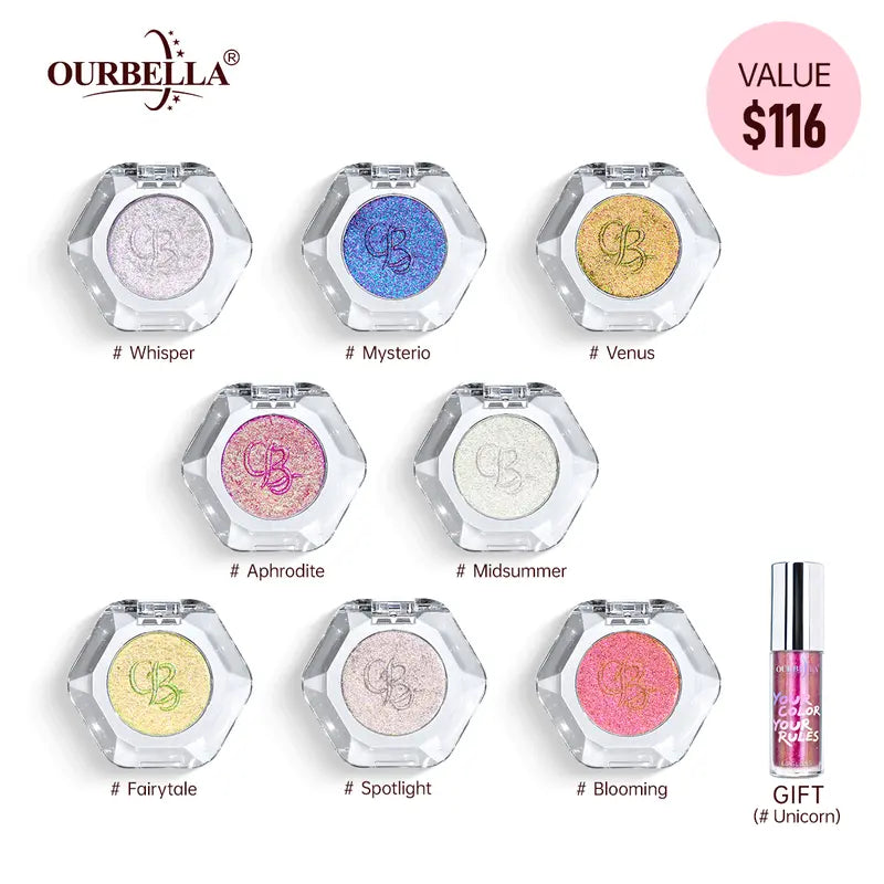 [HOT Picks]Ourbella Single Multi-Chrome Eyeshadows, Sparkly Shimmer Glitter Eyeshadow, Iridescent Shimmer, Talc Free, Holographic ,Color-Shifting, Metallic Iridescent Shimmer Shadow Duochrome,Tiktokshopblackfriday