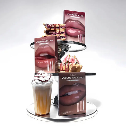 Volume Hack Trio Sweet Fig Set | Lip Combo for Plump, Hydrated & Glossy Lips | 3-In-1 Kit (3 Shades, Lip Mate Pencil 0.5G, Melting Balm 3.5G, & Color Gloss 4G)