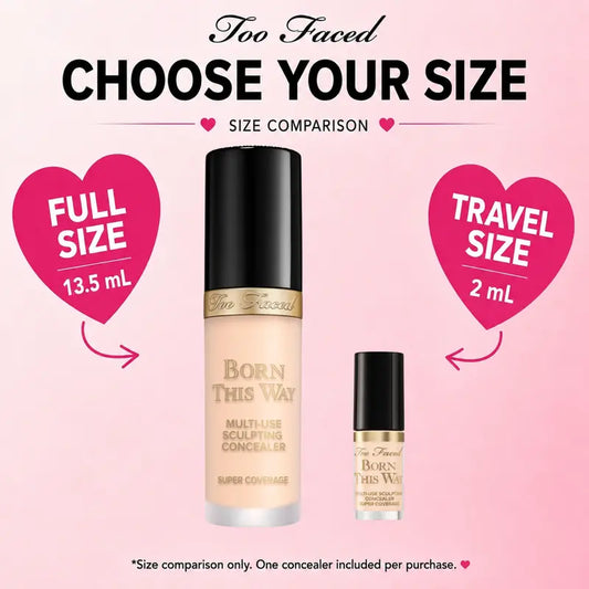 Too Faced Born This Way Super Coverage Multi-Use Concealer | Full-Coverage, 12 Hour Wear + Hydration | Sweat + Humidity Resistant | Undetectable, Natural Finish