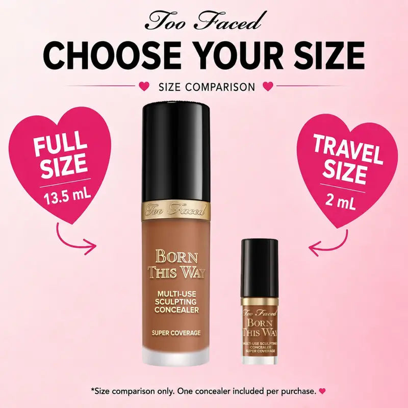 Too Faced Born This Way Super Coverage Multi-Use Concealer | Full-Coverage, 12 Hour Wear + Hydration | Sweat + Humidity Resistant | Undetectable, Natural Finish