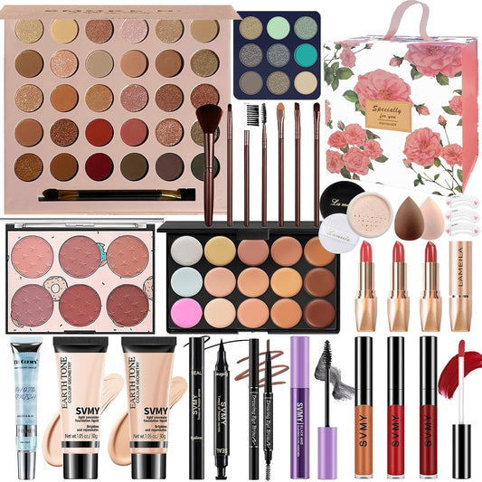 Makeup Set for Women, Makeup Kit for Beginners Teen Girls, Makeup Gift Set for Teens, Makeup Kit for Girls, Eyeshadow Palette, Lip Gloss, Face & Eye Make Up