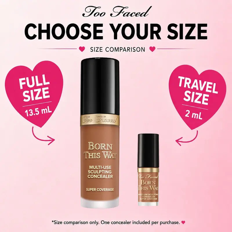 Too Faced Born This Way Super Coverage Multi-Use Concealer | Full-Coverage, 12 Hour Wear + Hydration | Sweat + Humidity Resistant | Undetectable, Natural Finish
