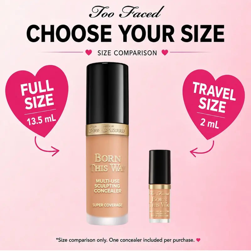 Too Faced Born This Way Super Coverage Multi-Use Concealer | Full-Coverage, 12 Hour Wear + Hydration | Sweat + Humidity Resistant | Undetectable, Natural Finish