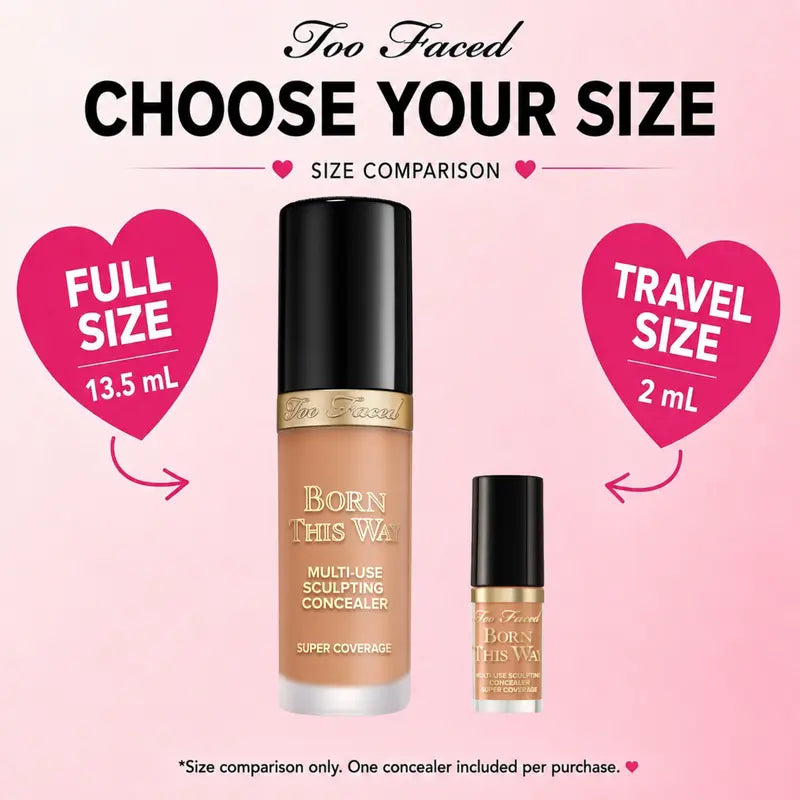 Too Faced Born This Way Super Coverage Multi-Use Concealer | Full-Coverage, 12 Hour Wear + Hydration | Sweat + Humidity Resistant | Undetectable, Natural Finish