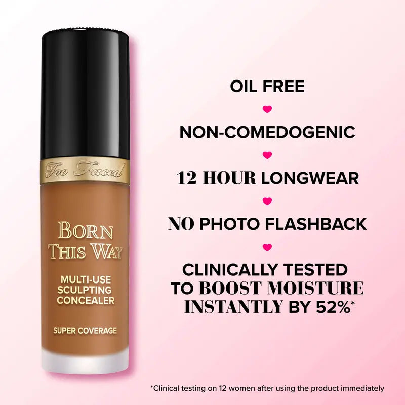 Too Faced Born This Way Super Coverage Multi-Use Concealer | Full-Coverage, 12 Hour Wear + Hydration | Sweat + Humidity Resistant | Undetectable, Natural Finish