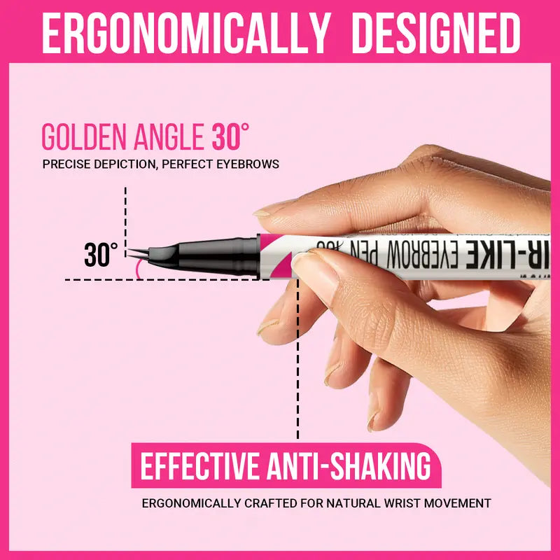 Imethod Curved Eyebrow Pen - Microblading, Liquid, 2-In-1 Dual-Ended with Micro-Fork-Tip Applicator, Waterproof and Long Lasting Makeup Cosmetic,#Sohochic