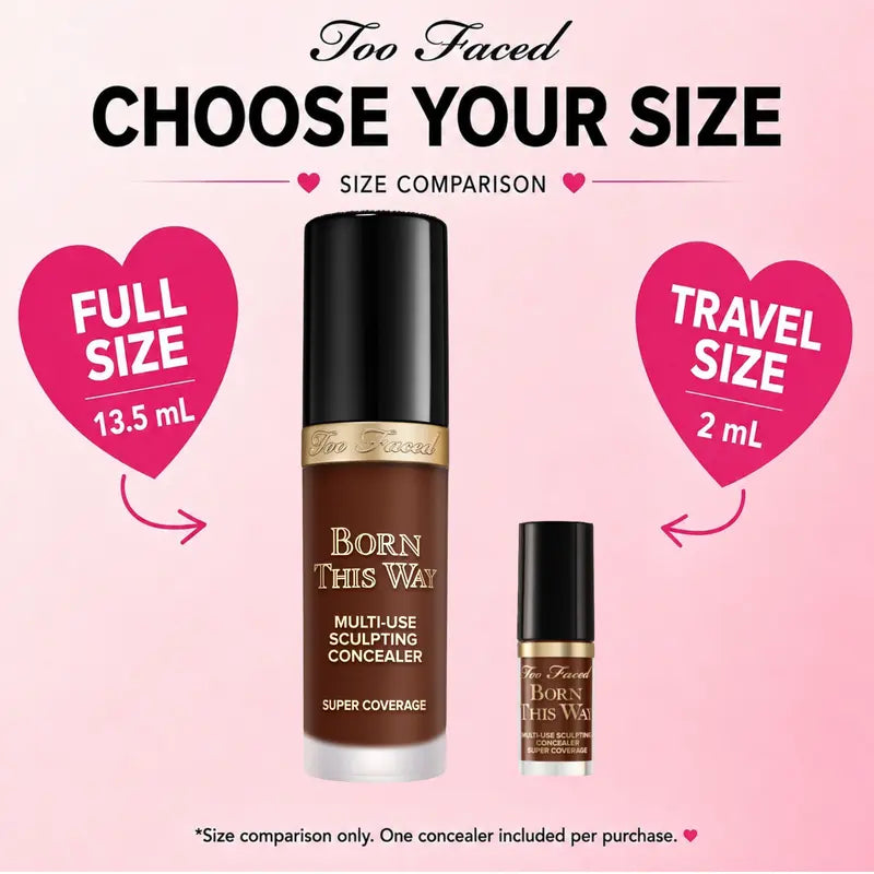 Too Faced Born This Way Super Coverage Multi-Use Concealer | Full-Coverage, 12 Hour Wear + Hydration | Sweat + Humidity Resistant | Undetectable, Natural Finish