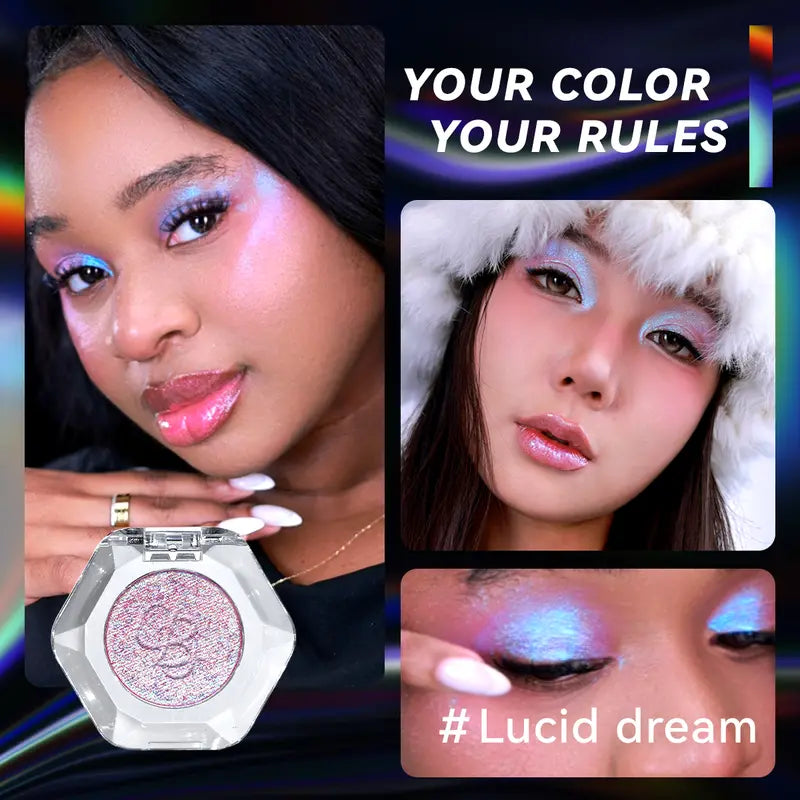 [HOT Picks]Ourbella Single Multi-Chrome Eyeshadows, Sparkly Shimmer Glitter Eyeshadow, Iridescent Shimmer, Talc Free, Holographic ,Color-Shifting, Metallic Iridescent Shimmer Shadow Duochrome,Tiktokshopblackfriday
