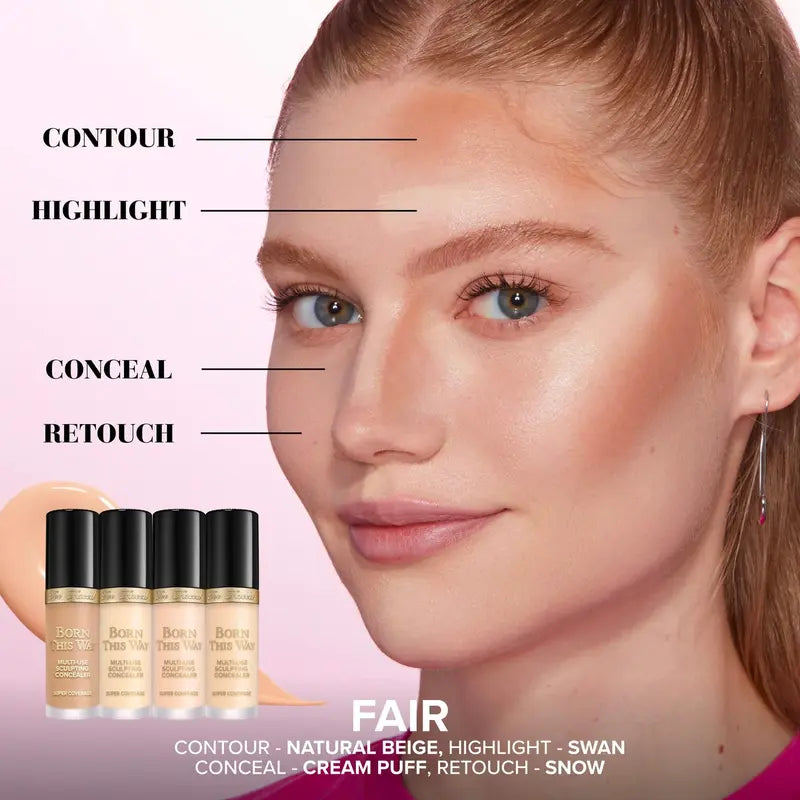 Too Faced Born This Way Super Coverage Multi-Use Concealer | Full-Coverage, 12 Hour Wear + Hydration | Sweat + Humidity Resistant | Undetectable, Natural Finish