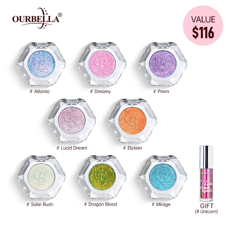 [HOT Picks]Ourbella Single Multi-Chrome Eyeshadows, Sparkly Shimmer Glitter Eyeshadow, Iridescent Shimmer, Talc Free, Holographic ,Color-Shifting, Metallic Iridescent Shimmer Shadow Duochrome,Tiktokshopblackfriday