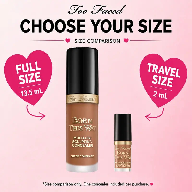 Too Faced Born This Way Super Coverage Multi-Use Concealer | Full-Coverage, 12 Hour Wear + Hydration | Sweat + Humidity Resistant | Undetectable, Natural Finish